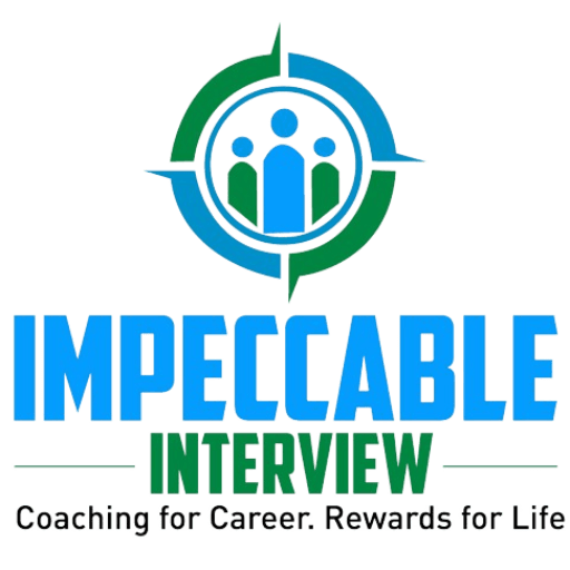 Impeccable Interview coaching logo with tagline.